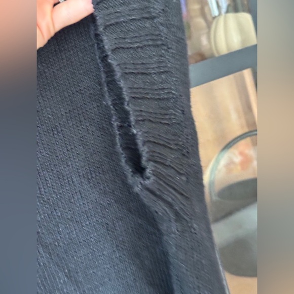 VINCE. linen sweater vest tunic ribbed open knit top short sleeve crew neck - Picture 4 of 7